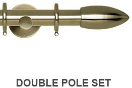 Neo 19/28mm Double Curtain Pole Spun Brass Bullet
