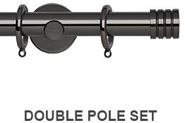 Neo 19/28mm Double Pole Black Nickel Stud