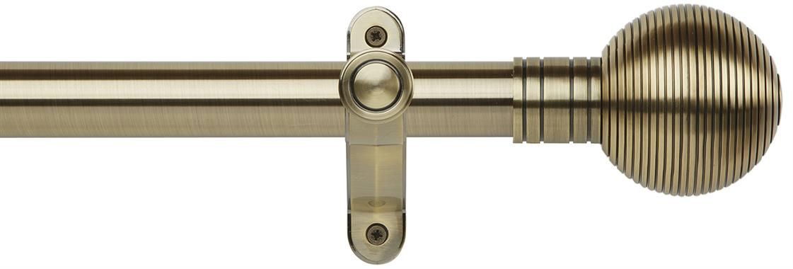 Galleria Metals 35mm Eyelet Pole Burnished Brass Ribbed Ball