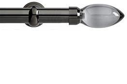 Neo Premium 28mm Eyelet Pole Black Nickel Cup Smoke Grey Teardrop