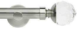Neo Premium 28mm Eyelet Pole Stainless Steel Cylinder Clear Faceted Ball