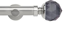 Neo Premium 28mm Eyelet Pole Stainless Steel Cylinder Smoke Grey Faceted Ball