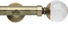 Neo Premium 28mm Eyelet Pole Spun Brass Cylinder Clear Ball
