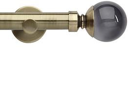 Neo Premium 28mm Eyelet Pole Spun Brass Cylinder Smoke Grey Ball