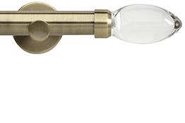 Neo Premium 28mm Eyelet Pole Spun Brass Cylinder Clear Teardrop