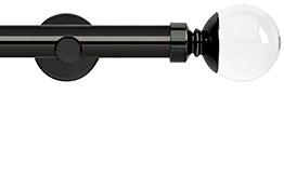 Neo Premium 28mm Eyelet Pole Black Nickel Cylinder Clear Ball