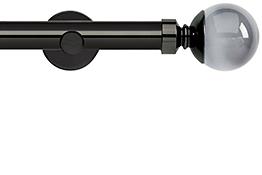 Neo Premium 28mm Eyelet Pole Black Nickel Cylinder Smoke Grey Ball