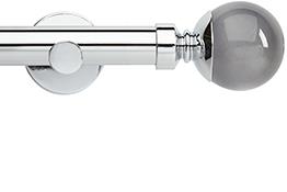 Neo Premium 28mm Eyelet Pole Chrome Cylinder Smoke Grey Ball