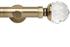Neo Premium 35mm Eyelet Pole Spun Brass Clear Faceted Ball