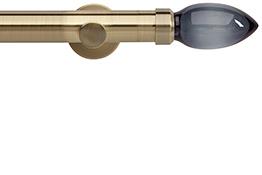 Neo Premium 35mm Eyelet Pole Spun Brass Smoke Grey Teardrop