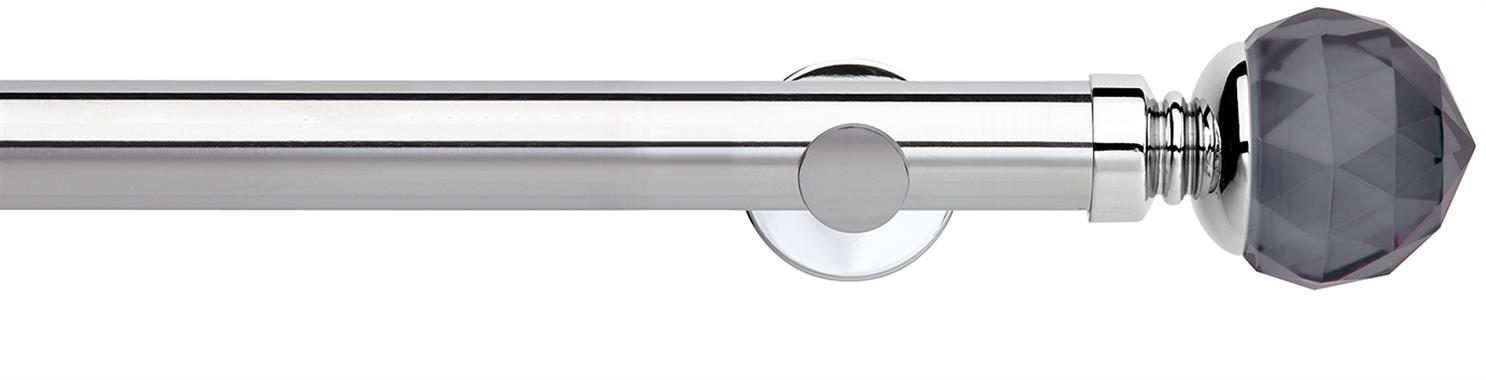 Neo Premium 35mm Eyelet Pole Chrome Smoke Grey Faceted Ball