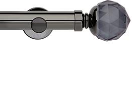 Neo Premium 35mm Eyelet Pole Black Nickel Smoke Grey Faceted Ball