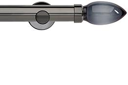 Neo Premium 35mm Eyelet Pole Black Nickel Smoke Grey Teardrop