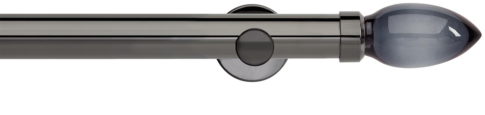 Neo Premium 35mm Eyelet Pole Black Nickel Smoke Grey Teardrop