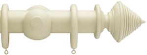 Advent 35mm Curtain Pole Natural Linen Reeded Cone