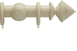 Advent 47mm Curtain Pole Somerset White Reeded Cone
