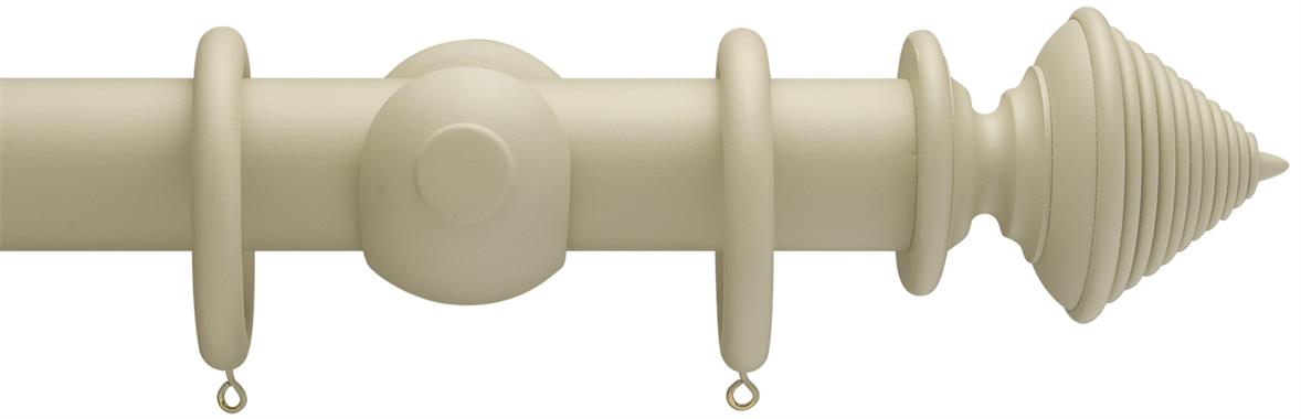 Advent 47mm Curtain Pole Somerset White Reeded Cone