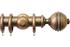 Jones Florentine 50mm Pole, Cup, Antique Gold, Ribbed Ball