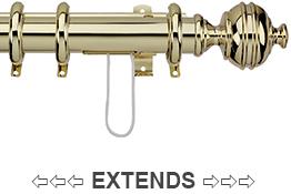 Integra Royal Orb Corded 38mm Curtain Pole Polished Brass