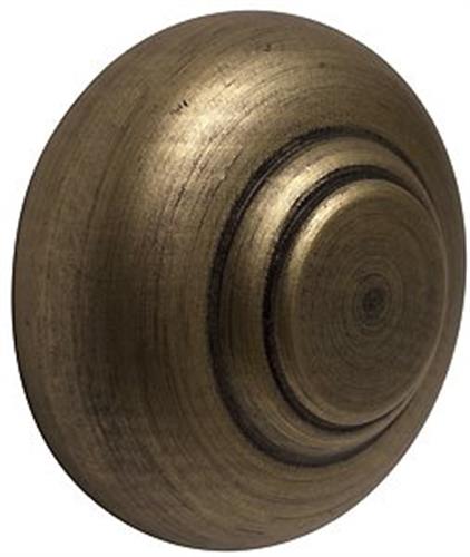 Modern Country Button Finial  45mm, 55mm, Gold Black