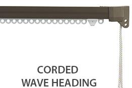 Silent Gliss 3840 Corded Curtain Track 80mm Wave Antique Bronze