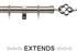 Universal 16/19mm Metal Extendable Curtain Pole, Satin Steel, Cage