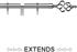 Universal 16/19mm Metal Extendable Curtain Pole, Chrome, Cage