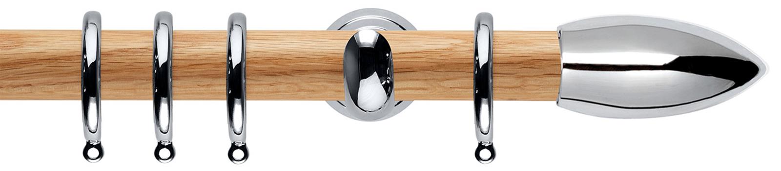 Neo 28mm Oak Wood Pole, Chrome Cup, Bullet