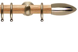 Neo 28mm Oak Wood Pole, Spun Brass Cup, Bullet