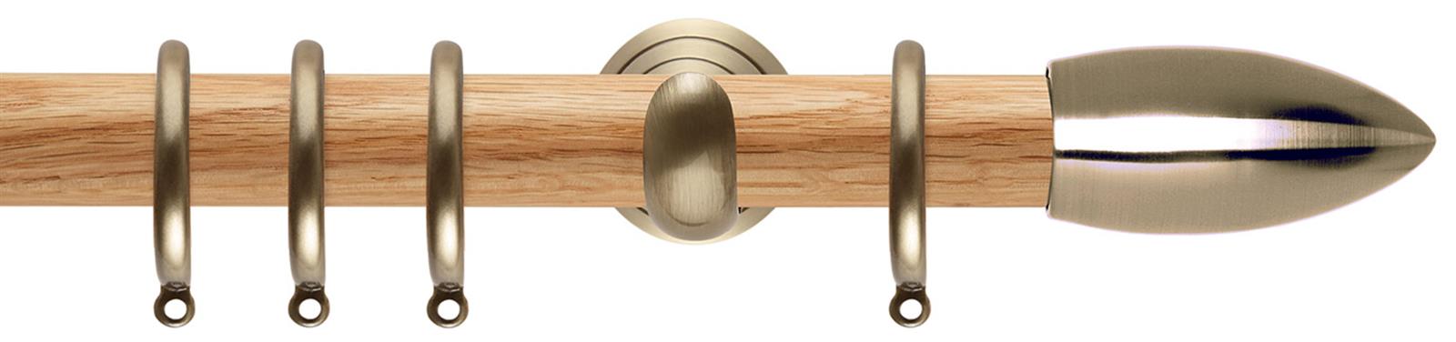 Neo 28mm Oak Wood Pole, Spun Brass Cup, Bullet