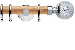 Neo 28mm Oak Wood Pole, Chrome, Mosaic Ball
