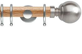 Neo 35mm Oak Wood Pole, Stainless Steel, Ball