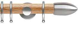 Neo 35mm Oak Wood Pole, Stainless Steel, Bullet
