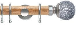 Neo 35mm Oak Wood Pole, Stainless Steel, Mosaic Ball