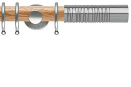 Neo 35mm Oak Wood Pole, Stainless Steel, Wired Barrel