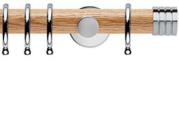Neo 35mm Oak Wood Pole, Chrome, Stud