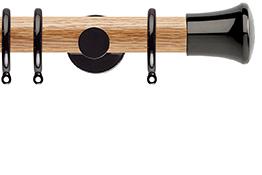 Neo 35mm Oak Wood Pole, Black Nickel, Trumpet