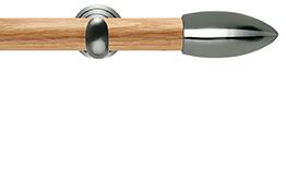 Neo 28mm Oak Wood Eyelet Pole, Stainless Steel Cup, Bullet