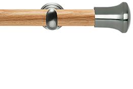 Neo 28mm Oak Wood Eyelet Pole, Stainless Steel Cup, Trumpet