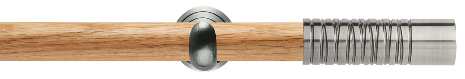 Neo 28mm Oak Wood Eyelet Pole, Stainless Steel Cup, Wired Barrel