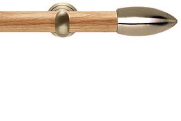 Neo 28mm Oak Wood Eyelet Pole, Spun Brass Cup, Bullet