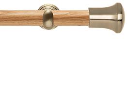 Neo 28mm Oak Wood Eyelet Pole, Spun Brass Cup, Trumpet