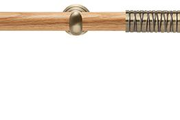 Neo 28mm Oak Wood Eyelet Pole, Spun Brass Cup, Wired Barrel