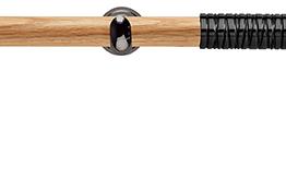 Neo 28mm Oak Wood Eyelet Pole, Black Nickel Cup, Wired Barrel