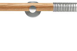 Neo 28mm Oak Wood Eyelet Pole, Stainless Steel, Wired Barrel