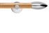 Neo 28mm Oak Wood Eyelet Pole, Chrome, Bullet