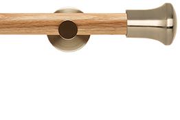 Neo 28mm Oak Wood Eyelet Pole, Spun Brass, Trumpet
