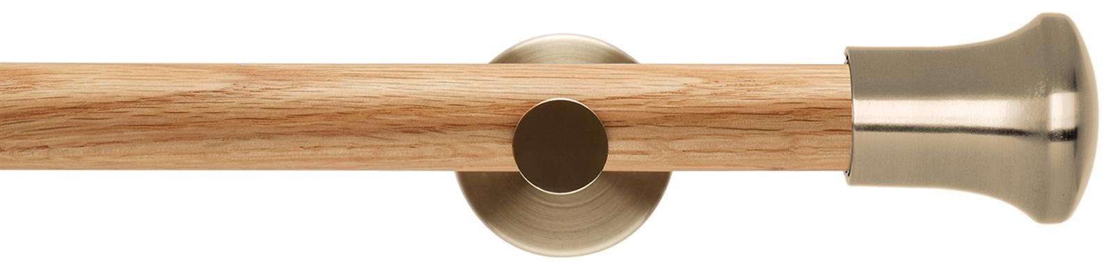 Neo 28mm Oak Wood Eyelet Pole, Spun Brass, Trumpet
