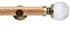 Neo 28mm Oak Wood Eyelet Pole, Spun Brass, Clear Pumpkin Ball