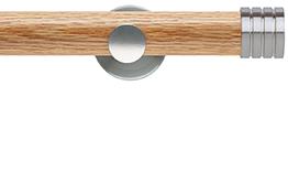 Neo 35mm Oak Wood Eyelet Pole, Stainless Steel, Stud